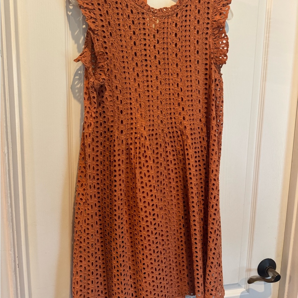 Madewell Terracotta Eyelet Dress size medium